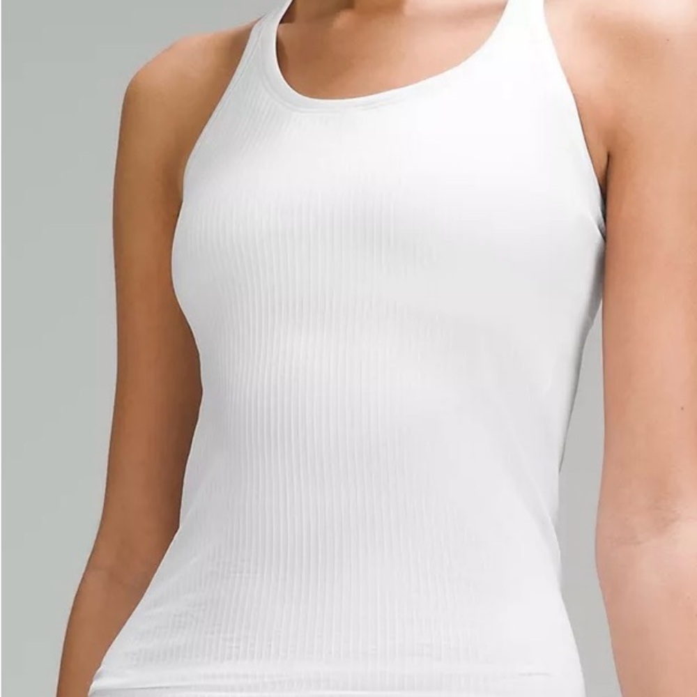 White LuLuLemon Ribbed Tank Top